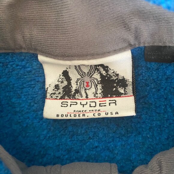 Spyder Empire Full-Zip Blue Fleece Jacket Zip Pockets Outdoors Hiking Colorado X - Picture 3 of 7